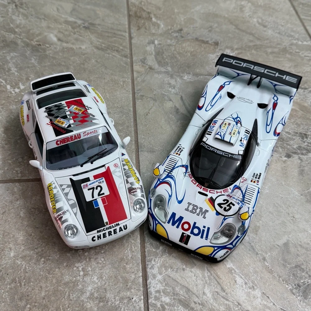 Set of 2 Porsche 911 Diecast Racing Cars - ‘93 Carrera & ‘98 GT1 - Picture 1 of 7